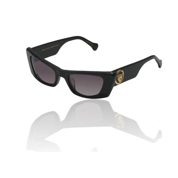 CAMILLA “Harbour Views” Black Cateye Sleek Black Boho Chic Classic Sunglasses - Picture 4 of 7